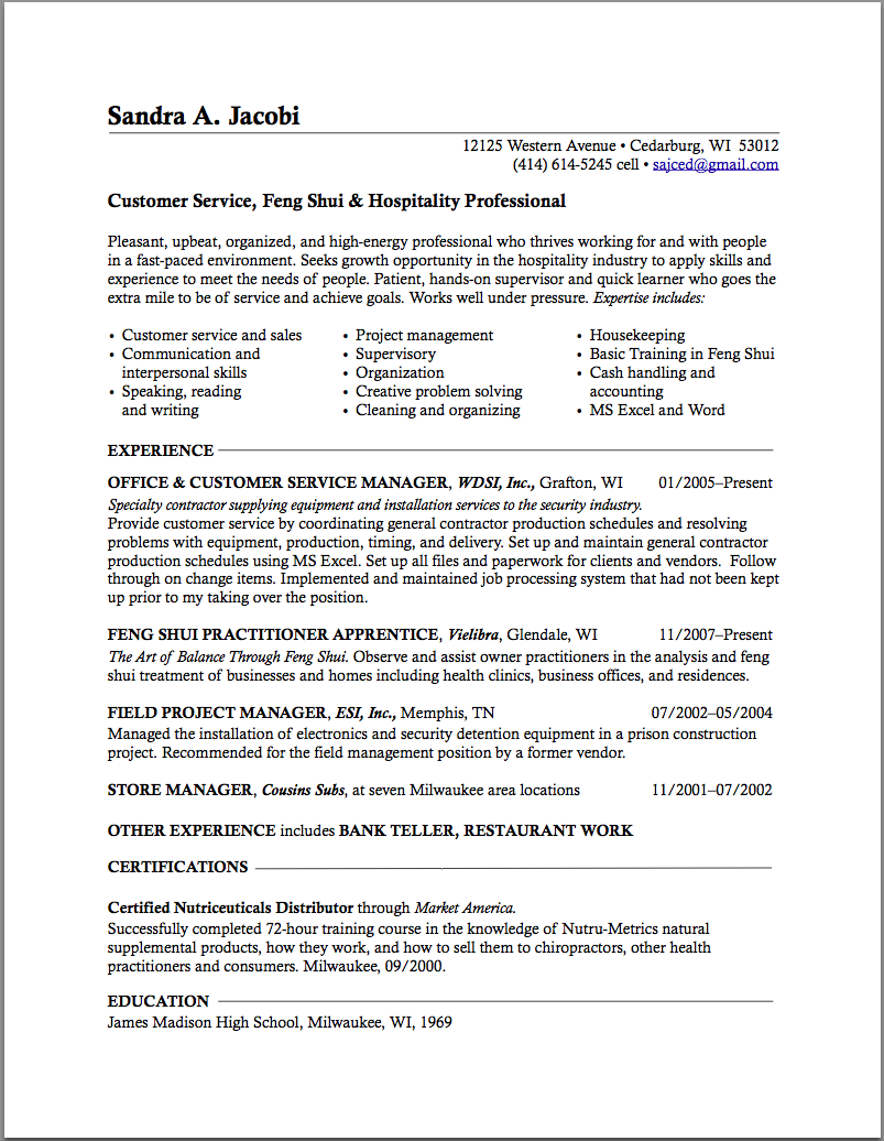 Resume examples for teachers changing careers