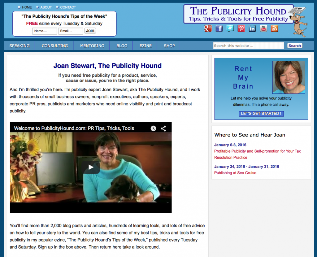 Write Stuff Resources PublicityHound.com screen grab